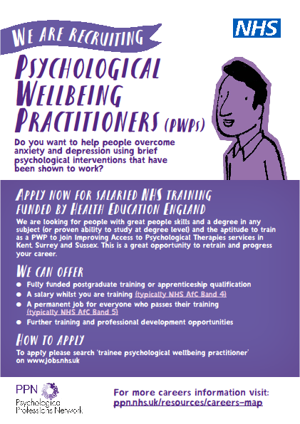 Psychological Wellbeing Practitioner Recruitment Flyer